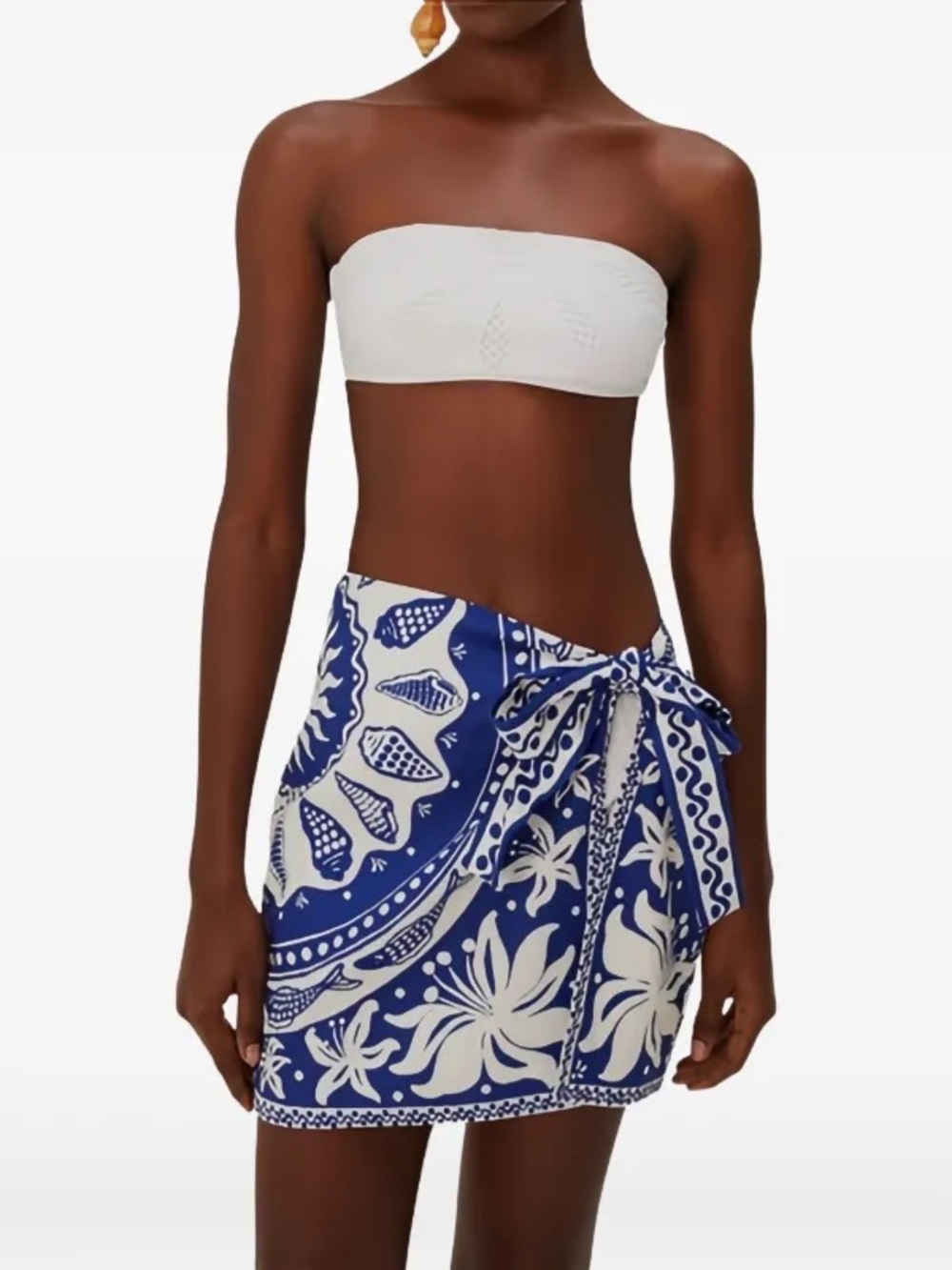 FARM Rio Blue & White Ocean Scarf Mini Skirt (NWT) - Picture 8 of 13